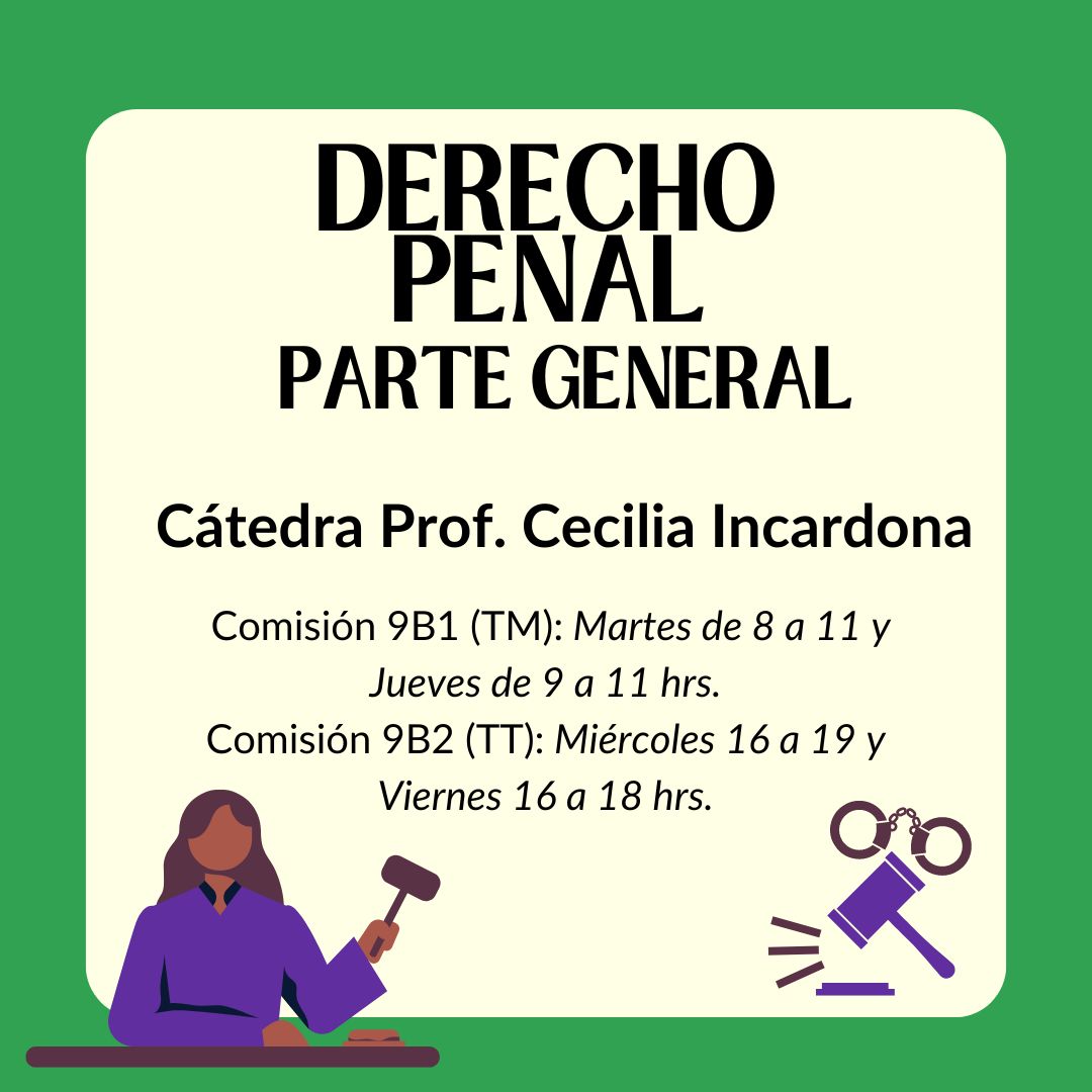 Derecho Penal Parte General(Com.B1) –  Cátedra Incardona 