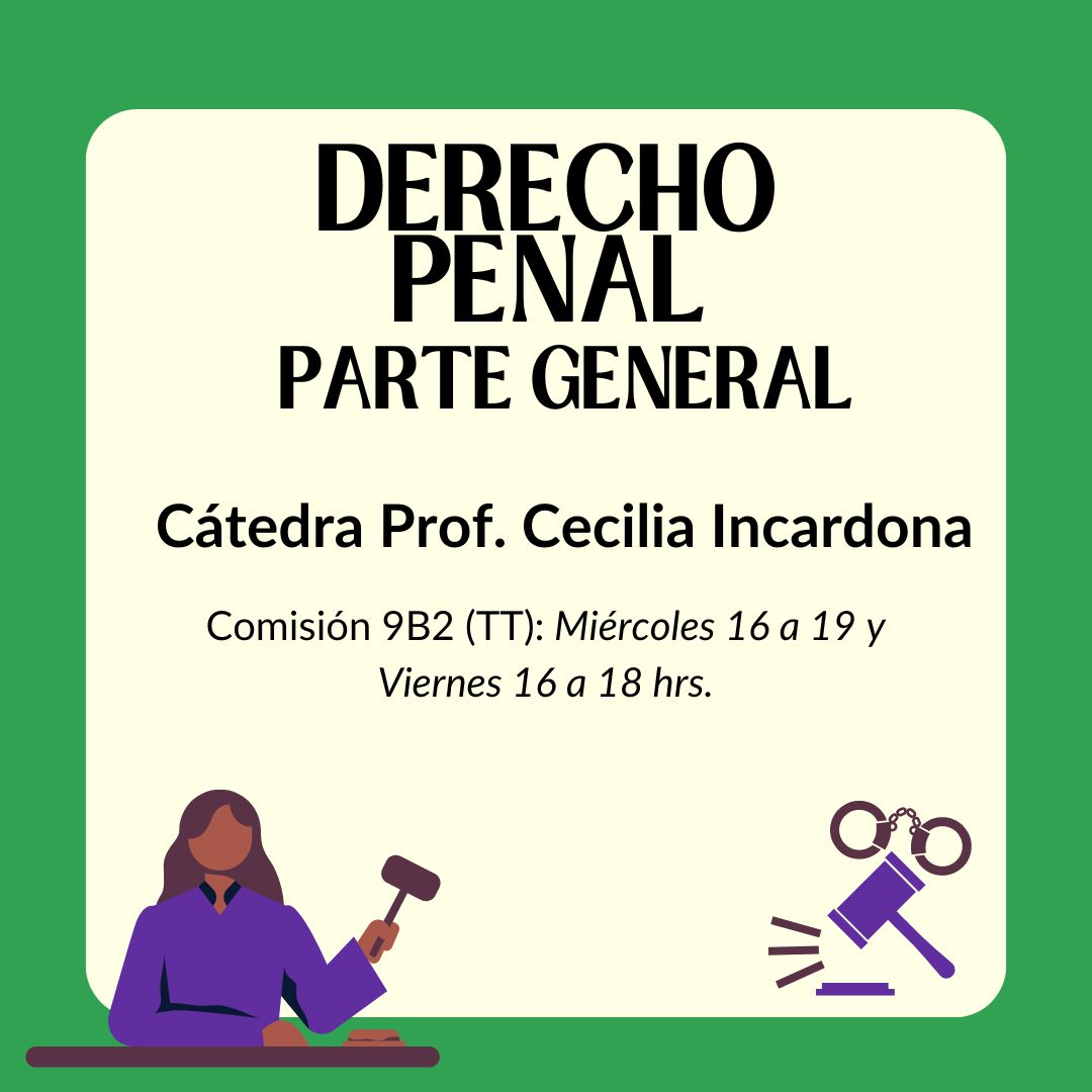 Derecho Penal Parte General(Com.B2) – Cat. Incardona