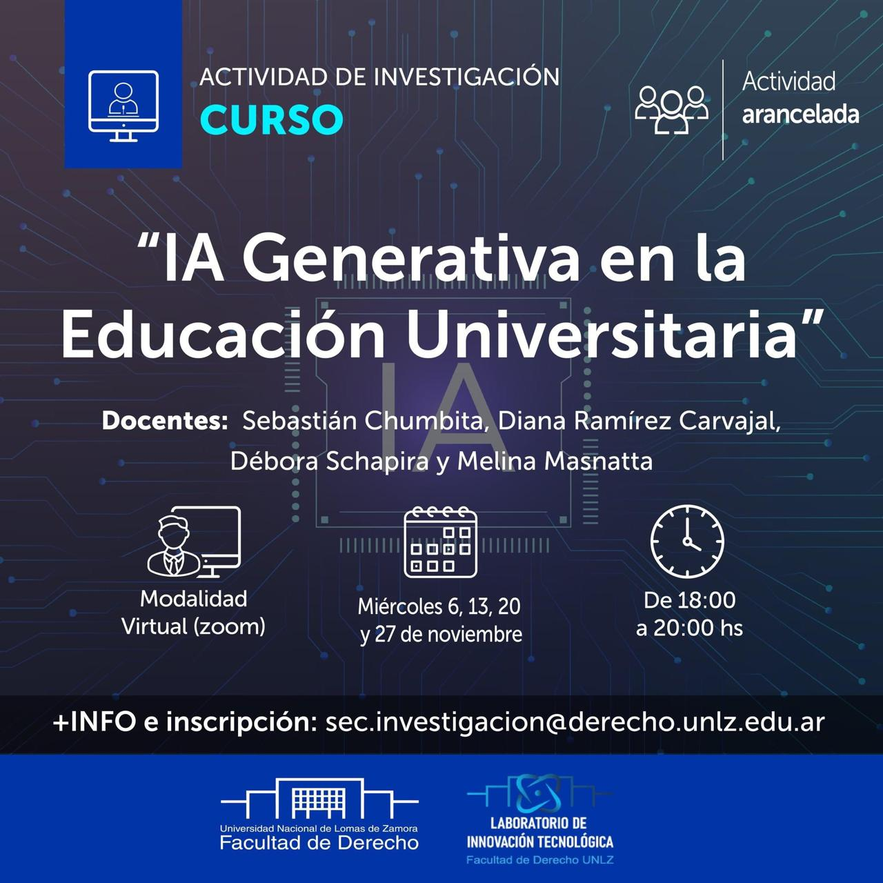 CURSO IA GENERATIVA EN LA EDUCACIÓN UNIVERSITARIA